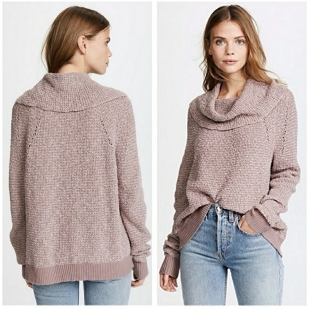 Free People By Your Side Sweater Mauve XS Knit Extra Small